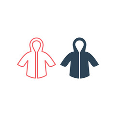 Obraz premium Raincoat vector illustration icons set