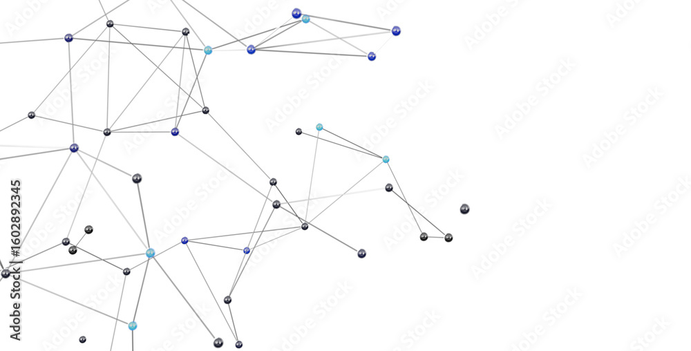 Poster abstract image of a network connection with nodes and lines. ideal for technology, communication, an