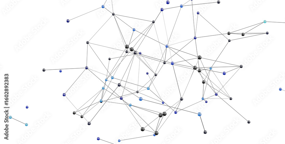 Aufkleber abstract image depicting a complex network of interconnected nodes. ideal for technology, data scien