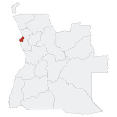 Obraz premium Angola map. Map of Angola with capital city Luanda