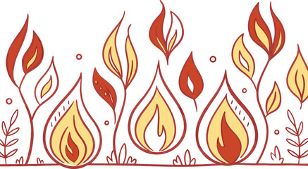A vibrant vector set of hot, burning fire flames, perfect as a powerful illustration or icon