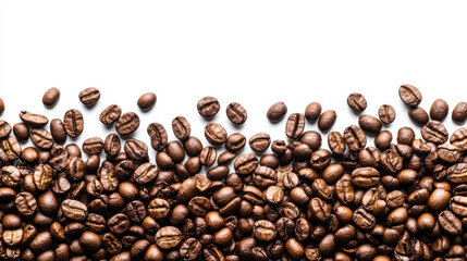 coffee beans on a white background. with copy space. 3d illustration.