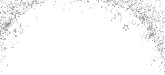 Sparkling silver stars border, perfect for festive designs. Great for cards, banners, and more!