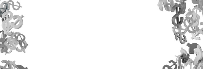 US Dollar sign symbols 3d close up