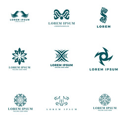Monogram logo bundle back and white logo collection.