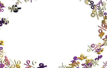 3d Sales icons floating in the air 3D rendering