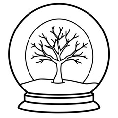 Winter Tree in Snow Globe 