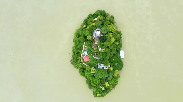 Umananda Island Drone View | World&rsquo;s Smallest River Island in 4K | Guwahati, Assam