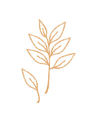 Falling leaves. Vector line illustration in simple style on white background.