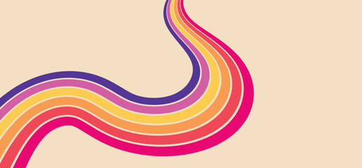 abstract retro colorful wave background