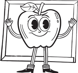 cartoon apple with a big smile
