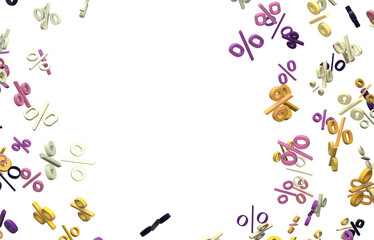 3d Sales icons floating in the air 3D rendering