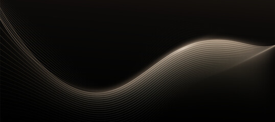 Modern abstract Brown wave on dark background,tech banner, corporate business concept, hi-tech abstract background, vector illustration for business or presentation