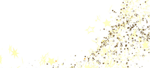 Elegant golden stars on white background. Perfect for cards, banners, and festive designs.