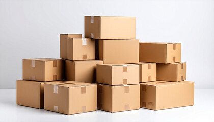 Carton boxes set. Flat style vector illustration isolated on white background
