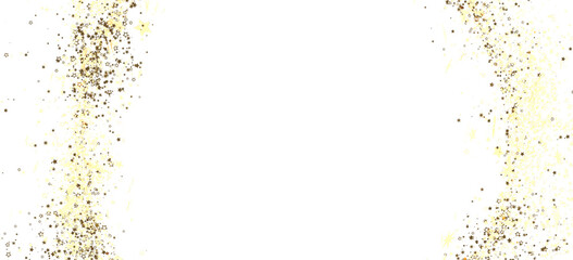 Fototapeta premium Elegant gold glitter stars scattered on a white background. Perfect for holidays, celebrations, and more.