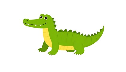 Obraz premium Cartoon crocodile, cheerful, simple design