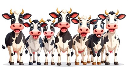 Cartoon Cows Group  
