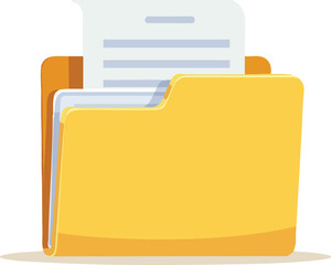 Yellow file folder icon for business data storage