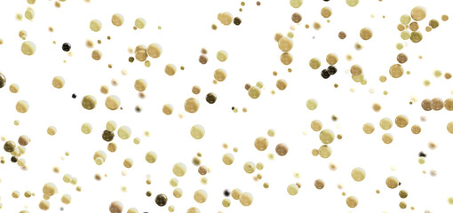 Abstract background image of beige and brown spheres floating on a white background. Perfect for modern designs.