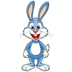 Obraz premium Vector illustration of a happy bunny 