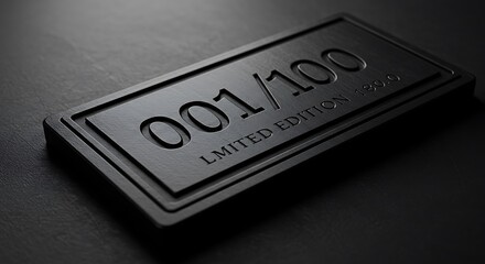 LIMITED EDITION badge with numbered 001/100 engraved metal look for exclusivity