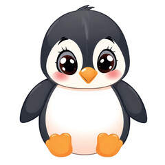 adorable baby penguin bird