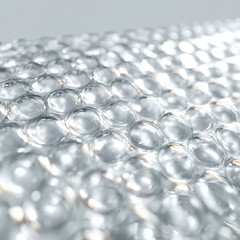 Close-Up View of Bubble Wrap Texture for Packaging and Protection