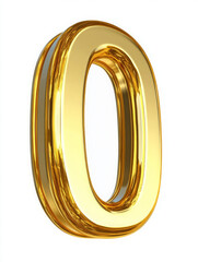 Golden 3D Number 0 for Premium Design Projects
