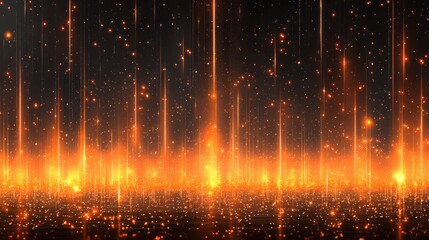 Fototapeta premium Sparkling orange lights glow with radiant energy