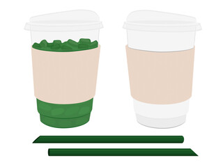 Iced green tea is colorful and delicious.