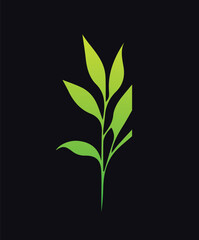 Minimal feminine botanical floral branch in silhouette style. Hand drawn wedding herb, minimalistic flowers with elegant leaves. Botanical rustic trendy greenery Vector