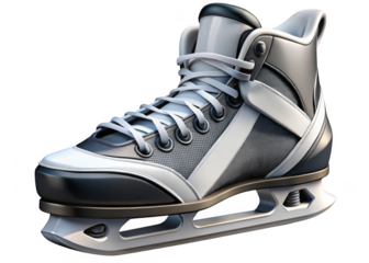 Modern ice hockey skate with detailed design isolated on transparent background