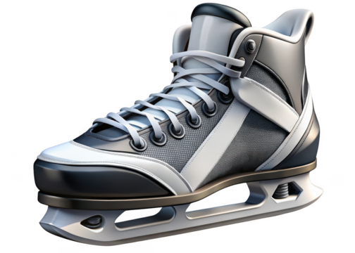 Modern ice hockey skate with detailed design isolated on transparent background - Powered by Adobe