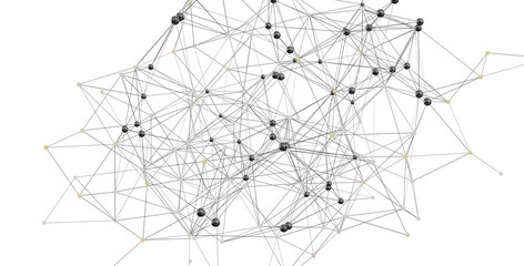 Obraz premium Abstract image depicting a complex network of interconnected nodes. Ideal for technology, data science, and connectivity concepts.
