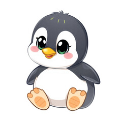 cute baby penguin bird