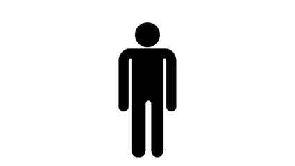 Male Person Icon Vector Silhouette Design,  Commonly used in public signage, user interfaces, or identity graphics to represent a person or male gender.