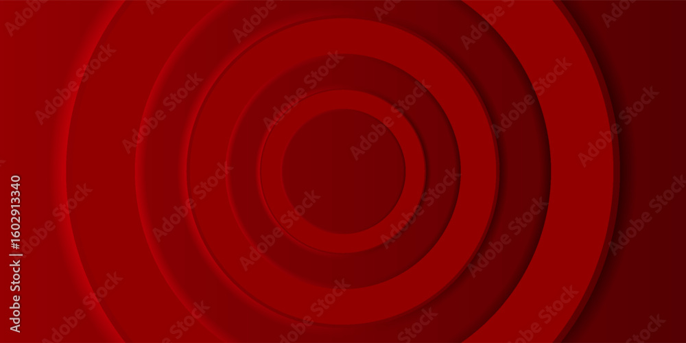 Poster bold red abstract background with a circular gradient design and depth effect. it conveys energy, po