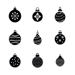 Christmas Festive Holiday Ornament Ball Sets Vector Design