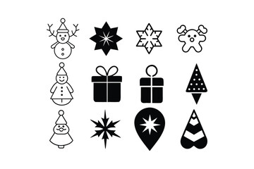 Christmas Festive Holiday Ornament Sets Vector Design