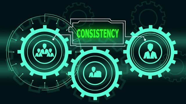 The animation with consistency in teamwork and business strategy concept.