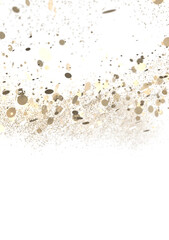 Cascading Splendor: Striking 3D Illustration Showcasing a Dazzling gold Confetti Display PNG
