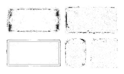 Vintage worn paper overlay with realistic grainy texture, distressed stamps, frayed edges, dust and grunge effects. Old paper frame texture with subtle damage, vector design, retro background