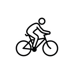 Obraz premium Line art illustration of a cyclist riding a bicycle vector design element
