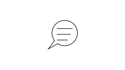 chat bubble with horizontal lines, commonly used in messaging, communication apps, or chat interfaces to represent text or conversations.