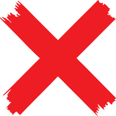Fototapeta premium Red cross mark symbol for wrong choice or delete web button