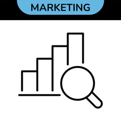 Marketing Line Editable Icons set. Vector illustration in modern thin line style of business related icons: advertising, market research, optimization, and more