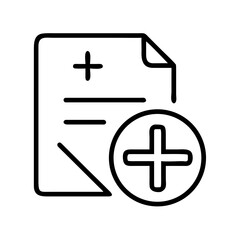 Obraz premium Medical form with plus sign icon in minimalist style 