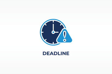 DEADLINE vector, icon or logo sign isolated symbol illustration