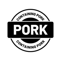 Flat Containing Pork Label with Pig Illustration